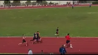 La mia batteria Secondo 80 m piani maschili argento prima corsia gare regionali di atletica leggera