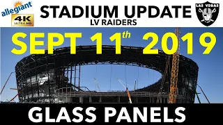 4K Las Vegas Raiders Allegiant Stadium Update: Glass Panels & Design Trim installed 9-11-2019