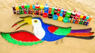 How to make Rainbow Hornbill Bird with Orbeez , Big Fanta, 7up, Coca Cola vs Mentos & Popular Sodas