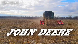 Смолотили кукурузу. Зерно продано прямо с поля. Комбайн John Deere 9500