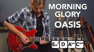 Oasis "Morning Glory" guitar lesson tutorial (EZ chords & lead parts)