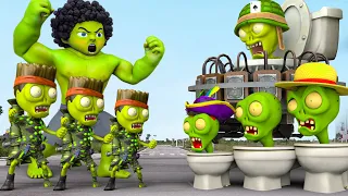 Plants vs Zombies 2 | Hulk VS Team skibidi toilet Zombie | 2D 3D Animation IRL