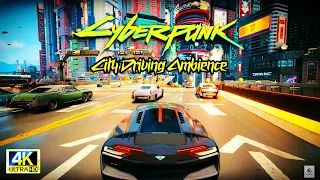 "Immersive Cyberpunk 2077 City Driving Ambience: Explore Night City's Neon Streets!"