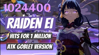 Raiden Ei - 1 Million with her Standard Build and Attack Goblet vs. Geo Vishap