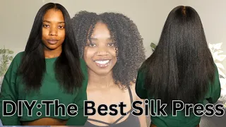 How To Silk Press Natural Hair At Home| Curly To Straight Detailed Tips Talk Through| Bentonite Wash