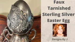 Tarnished Sterling Silver  Easter Egg