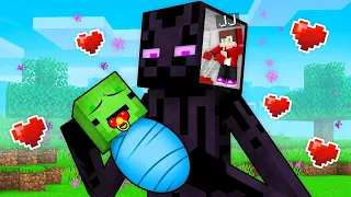 JJ Control Enderman MIND to ADOPT Mikey in Minecraft (Maizen)