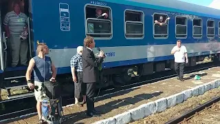 Trenul "Boldogasszony Zarándokvonat" Train Soseste/Arriving in Gara Carei Station - 05.06.2022