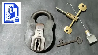(130) Lock picking for Beginners - Vintage English style 4 Lever Padlock Picked using homemade tools