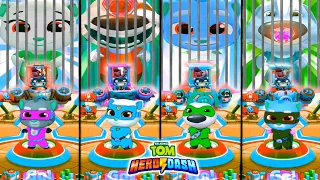 TALKING TOM HERO DASH + COLOUR REACTION - ALL SUPER HEROES PRISON BREAK & FIGHTS THE MASTER RACCOONS
