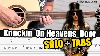 Knocking On Heavens Door SOLO on ACOUSTIC GUITAR with    TABS | Guitar Lesson