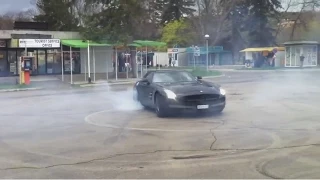 Mercedes-Benz SLS AMG Doing Crazy Donuts