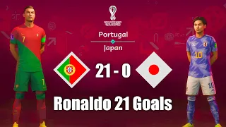 FIFA 23 - PORTUGAL 21 - 0 JAPAN - Ronaldo 21 Goals - FIFA World Cup Final - Gameplay [4K]