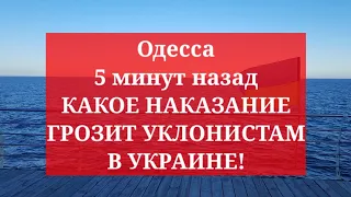 Одесса 5 минут назад. КАКОЕ НАКАЗАНИЕ ГРОЗИТ УКЛОНИСТАМ В УКРАИНЕ!