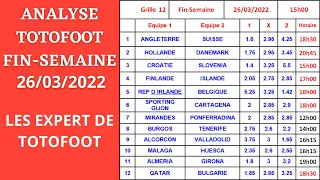 تحليل و توقعات مسابقة طوطوفوت نهاية الأسبوع  26/03/2022