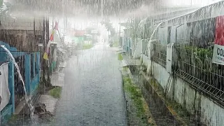 Heavy rain in my village is very cold suitable  accompany more comfortable sleep with the sound rain