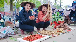 Harvest Tubers With My Sister & Make Papaya Salad Go to the Market to Sell - Green Life