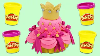 How to Make a Beautiful Play Doh Princess Dress Cake | Fun & Easy DIY Play Dough Arts and Crafts!