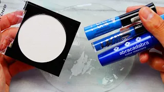 Satisfying Slime Coloring with Makeup! Mixing Eyeshadow, Foundation, & More for Relaxing ASMR Video!