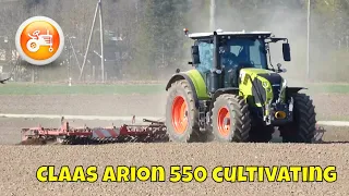 Tillage 2024 | Claas Arion 550 cultivating with  6 m S-tine harrow