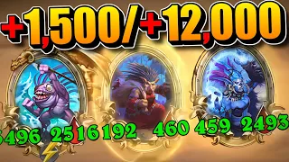 End of Turn: +1,500/+12,000! | Hearthstone Battlegrounds Duos