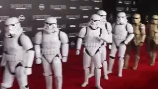 stormtroopers arrived  at Star Wars "Rogue One" premiere in Hollywood, CA.