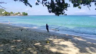 Tackle fishing on the beach of Beau Vallon. Mahe Seychelles