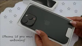 unboxing my new iPhone 15 pro max (black titanium, 1TB)