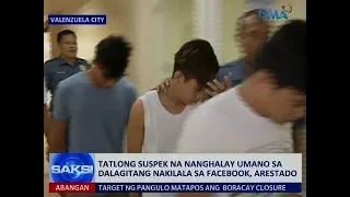 Saksi: 3 suspek na nanghalay umano sa dalagitang nakilala sa FB, arestado