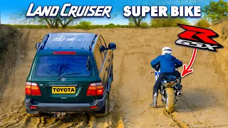 Suzuki GSXR vs Land Cruiser OFF-ROAD RACE!