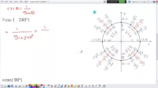 Finding Exact values of Trig function ( Using Unit Circle)