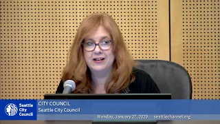 Seattle City Council meeting 1/27/2020