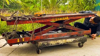 Genius Guy Repairs Broken Old Motorbike Lift Table // The Result Is Amazing