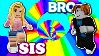 Roblox First Time Playing Brother vs Sister RACING CHALLENGE!! (COOL RAINBOW OBBY CHALLENGE!!)