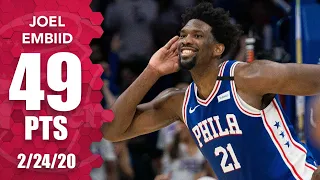 Joel Embiid celebrates career-high 49 points with Milly Rock vs. Hawks | 2019-20 NBA Highlights