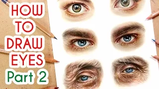 DRAWING EYES PART 2! Coloured Pencil Drawing Tutorial Episode 7