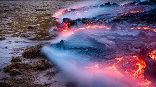 VOLCANIC ERUPTION IN 4K - ICELAND-2021