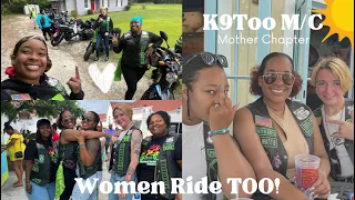 Women Ride Their Motorcycles To The Beach! Roller Coaster Rides, K9Too M/C Sister Time #motovlog