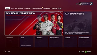 F1 2020 Main Menu Gameplay