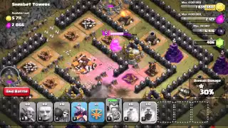 Clash of Clans Walkthrough of #50 Sherbet Towers using TH7 troops only