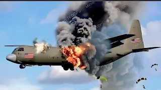 5 minutes ago! A US Cargo plane loaded with 100 tons of ammunition was shot down by an Iranian ant