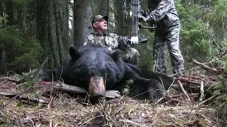 Giant Manitoba Black Bear ARROWED with Mathews bow 2022 by Bob Zaborowski at Crosstrails Adventures