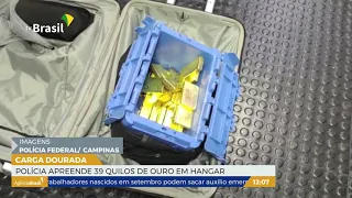 SP l Polícia Federal apreende 39kg de ouro em hangar