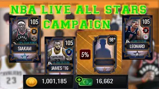NBA Live All-Stars Campaign Walkthrough NBA Live Mobile 20 Grinding For A 105 Overall Master!
