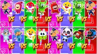 Baby Shark Friends 🆚 Oddbods Friends All Video Megamix.🎶 Sheriff Labrador 🆚 Gummy Bear.🎶Who ls Best?