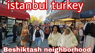 Istanbul Türkiye 2024 walking tour in Besiktas neighborhood.4k60|fps