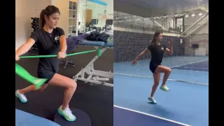 Emma Raducanu training