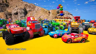 GTAV Spider Man 2 Disney Pixar Cars Crazy McQueen High Impact Mack Monster Truck Friends Racing Toys