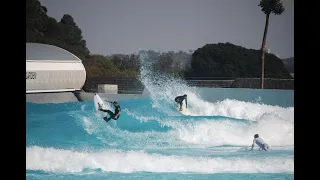 High performance surf session in the Wavegarden Cove of Praia da Grama, Brazil.