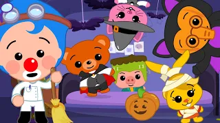 🎃 Five Little Monsters Jumping on the Bed 🎃 | HALLOWEEN SONGS | ♫ Plim Plim | Pre-K Nursery Rhymes